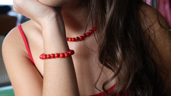 Set Pernambuco Bracelet & Choker Red