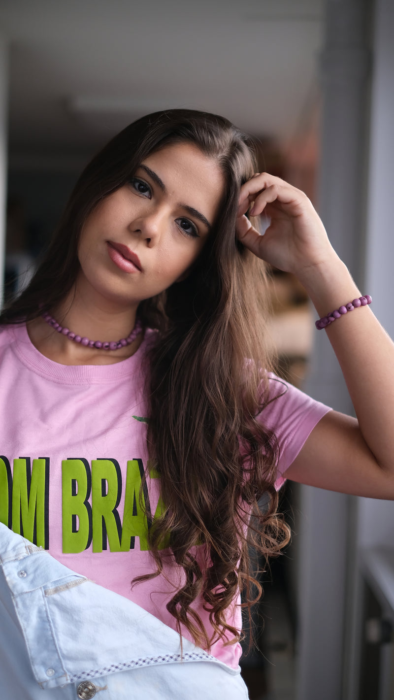 Set Maranhão Bracelet & Choker Purple